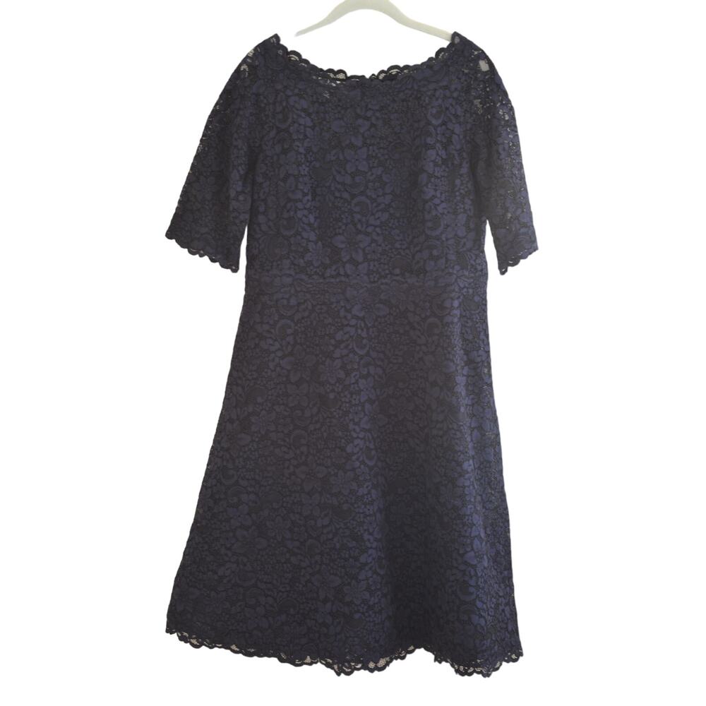 Teri Jon by Ricki Freeman Lace Bateau Neck Half Sleeve Dress Size 12